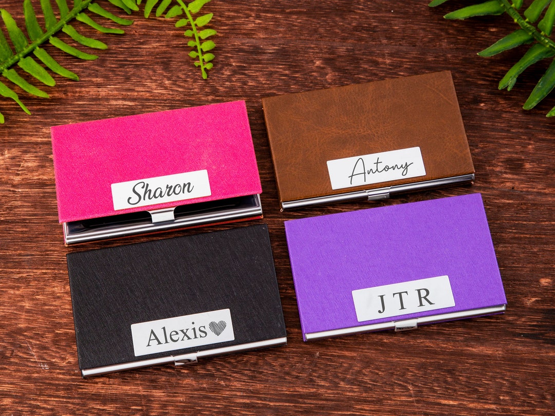Personalized Business Card Holder Stainless Steel Metal Etsy