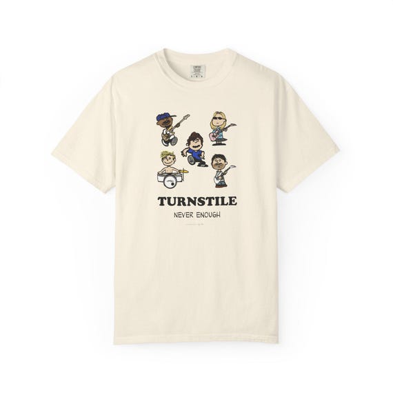 Turnstile Never Enough Cartoon Peanuts Band Graphic Tee, Music Lover Gift, Unisex T-Shirt, Rock Concert Shirt, Casual cute Comfort Colors