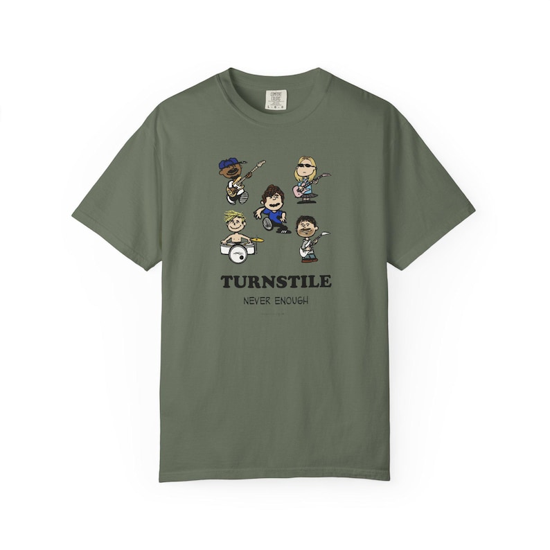 Turnstile Never Enough Cartoon Peanuts Band Grafik T-Shirt, Musik Liebhaber Geschenk, Unisex T-Shirt, Rock Konzert Shirt, lässige niedliche Komfort Farben Bild 3