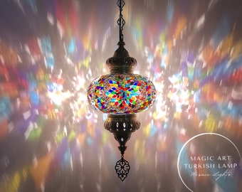 Turkish Mosaic Hanging Lamp Big Globe Pendant Lights