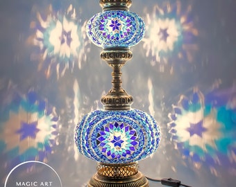 Turkish Mosaic Table Lamp 2-Globe Stained Glass