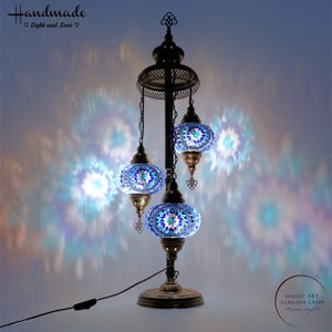3 Globes Moroccan Ceiling Lamp, Turkish Mosaic Pendant Lighting, Moroccan Chandelier Lightning , Colorful Glass Bedside Lamp