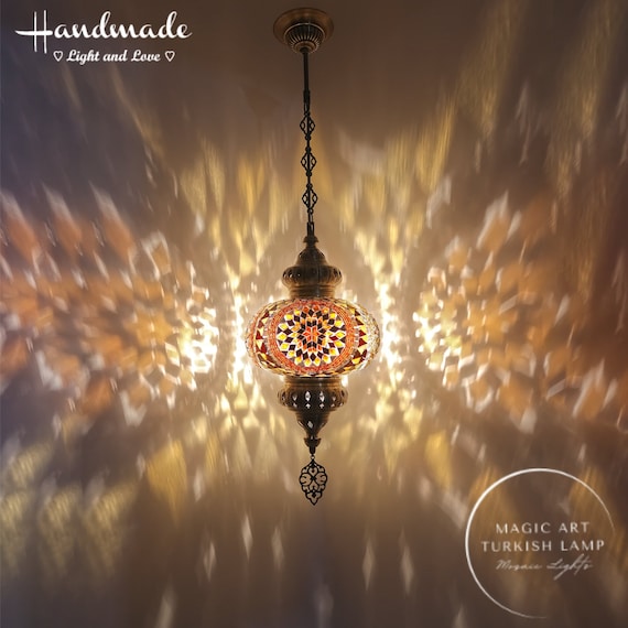 Turkish Mosaic Hanging Lamp Big Globe Pendant Lights