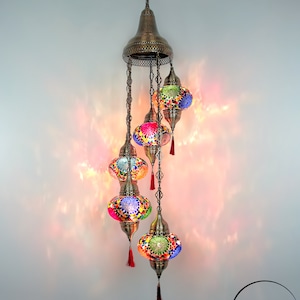 Turkish Colorful Mosaic Pendant Lamp Mosaic Lantern Lighting, Moroccan Hanging Lamp, Turkish Chandelier, Turkish Ceiling Lamp