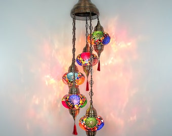 Turkish Mosaic Pendant Lamp: Colorful Turkish Lantern Lighting