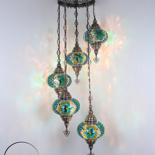 Mosaic Chandelier 5 Globe Extra Chain Plug Cable