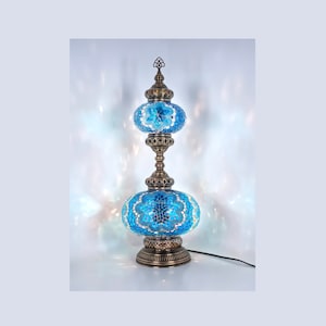 Turkish Mosaic Table Lamp 2-Globe Stained Glass