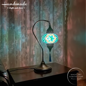 Türkis Farbe Türkisch Mosaik Schreibtischlampe