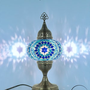 Turkish Mosaic Table Lamp Colorful Color Blue Circle