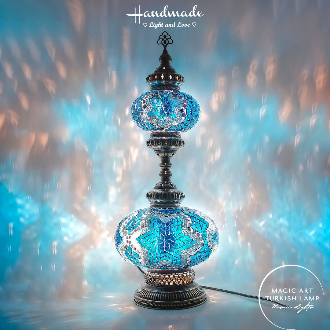 Moroccan Mosaic Desk Lamp, Mosaic Bedside Table Lamp, Turkish Mosaic