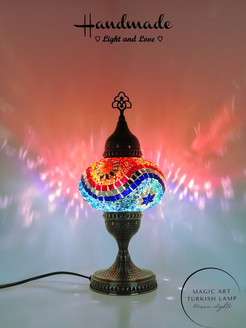 Turkish Mosaic Table Lamp Colorful Color image 2