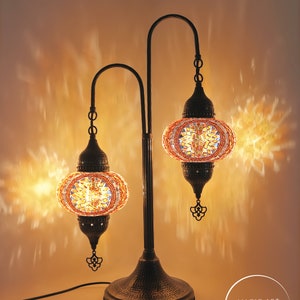 Mosaic Bedside Lamp 2 Globe Turkish Table Lamp