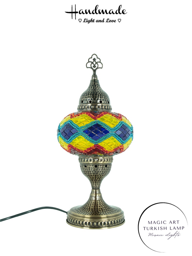 Turkish Mosaic Table Lamp Colorful Color Flame Rug