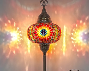 Turkish Mosaic Floor Lamps Big Globe Lamp Shade