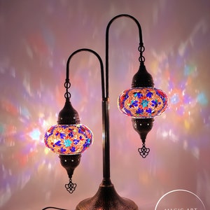 Mosaic 2 Globes Turkish Desk Lamp