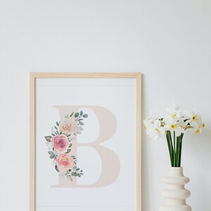 Letter B Wall Decor Digital Download Initial Wall Art - Etsy
