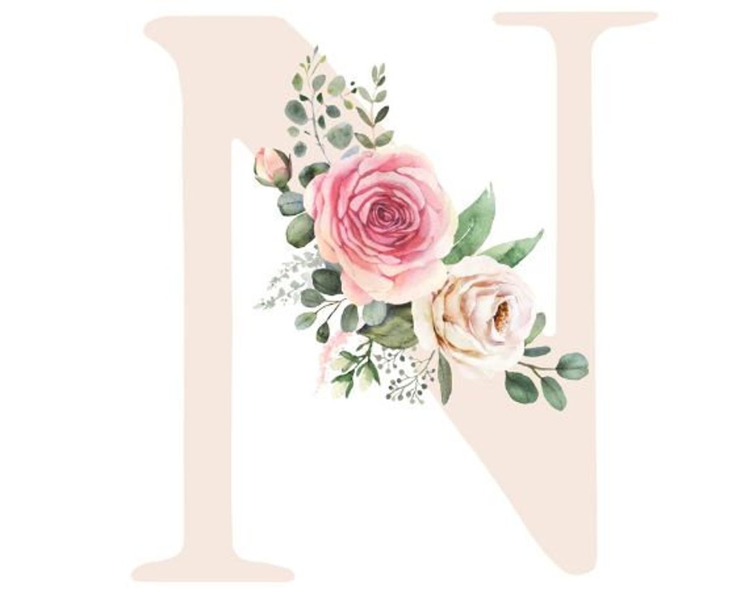 Letter N Wall Decor Digital Download Initial Wall Art Etsy