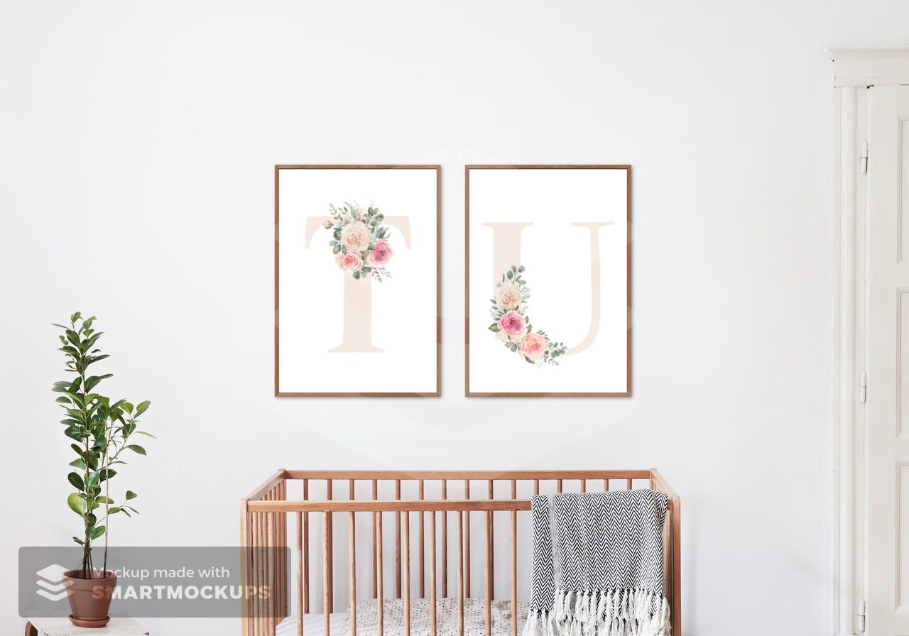 Letter T Wall Decor, Digital Download, Initial Wall Art, Nursery Letter