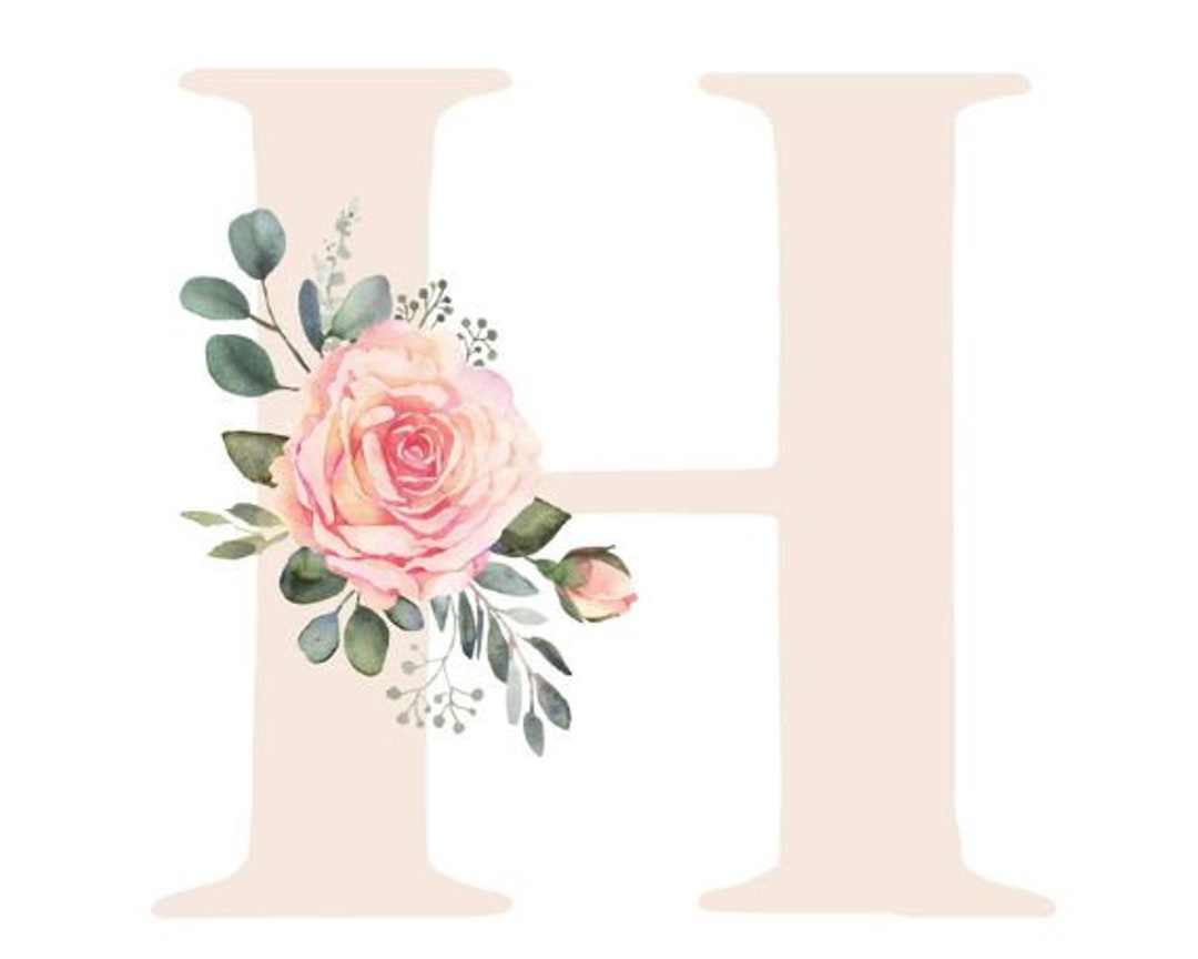 Letter H Wall Decor, Digital Download, Initial Wall Art, Nursery Letter