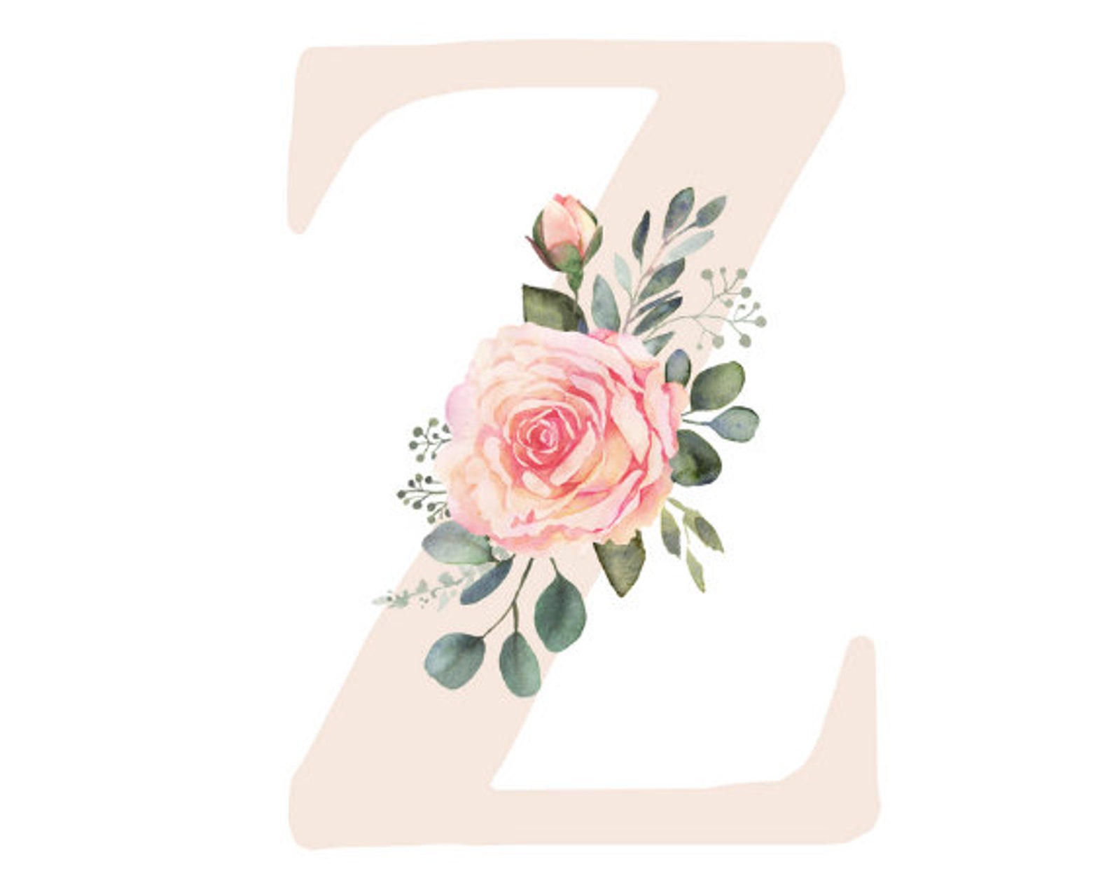 Letter Z Wall Decor Digital Download Initial Wall Art Etsy