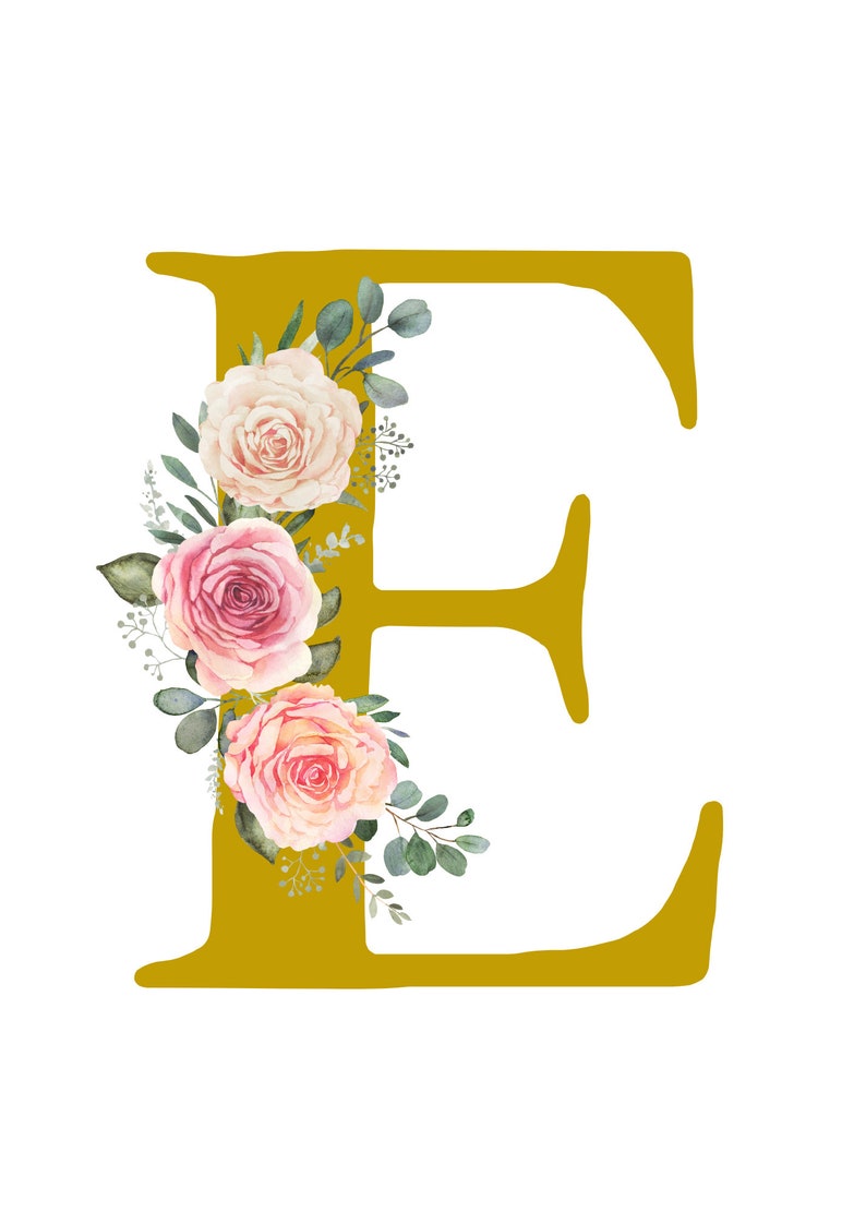 Letter E Wall Decor Digital Download Initial Wall Art Etsy