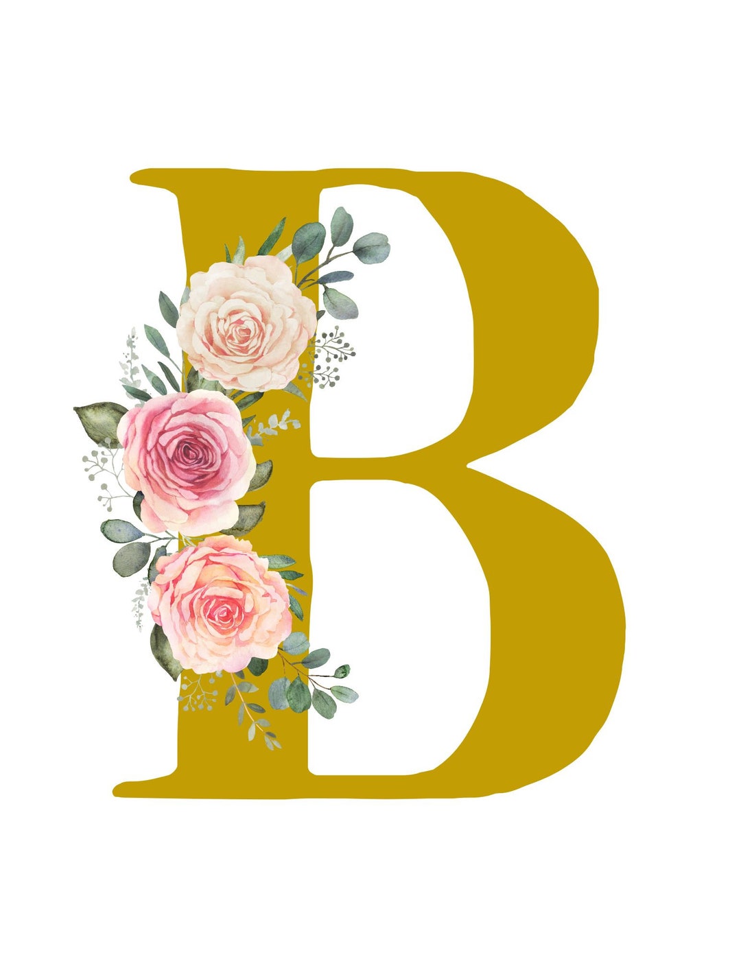 Letter B Wall Decor Digital Download Initial Wall Art Etsy
