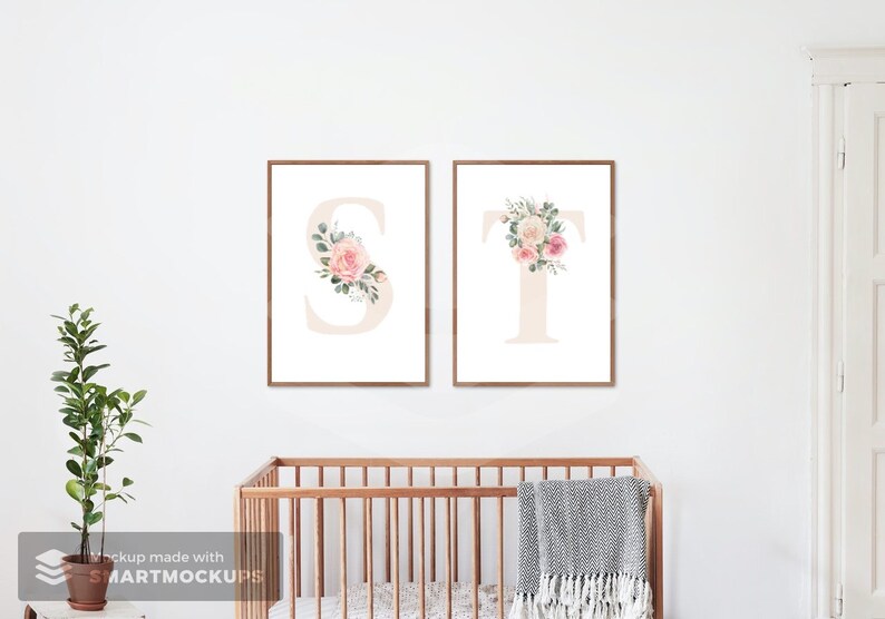 Letter S Wall Decor, Digital Download, Initial Wall Art, Nursery Letter