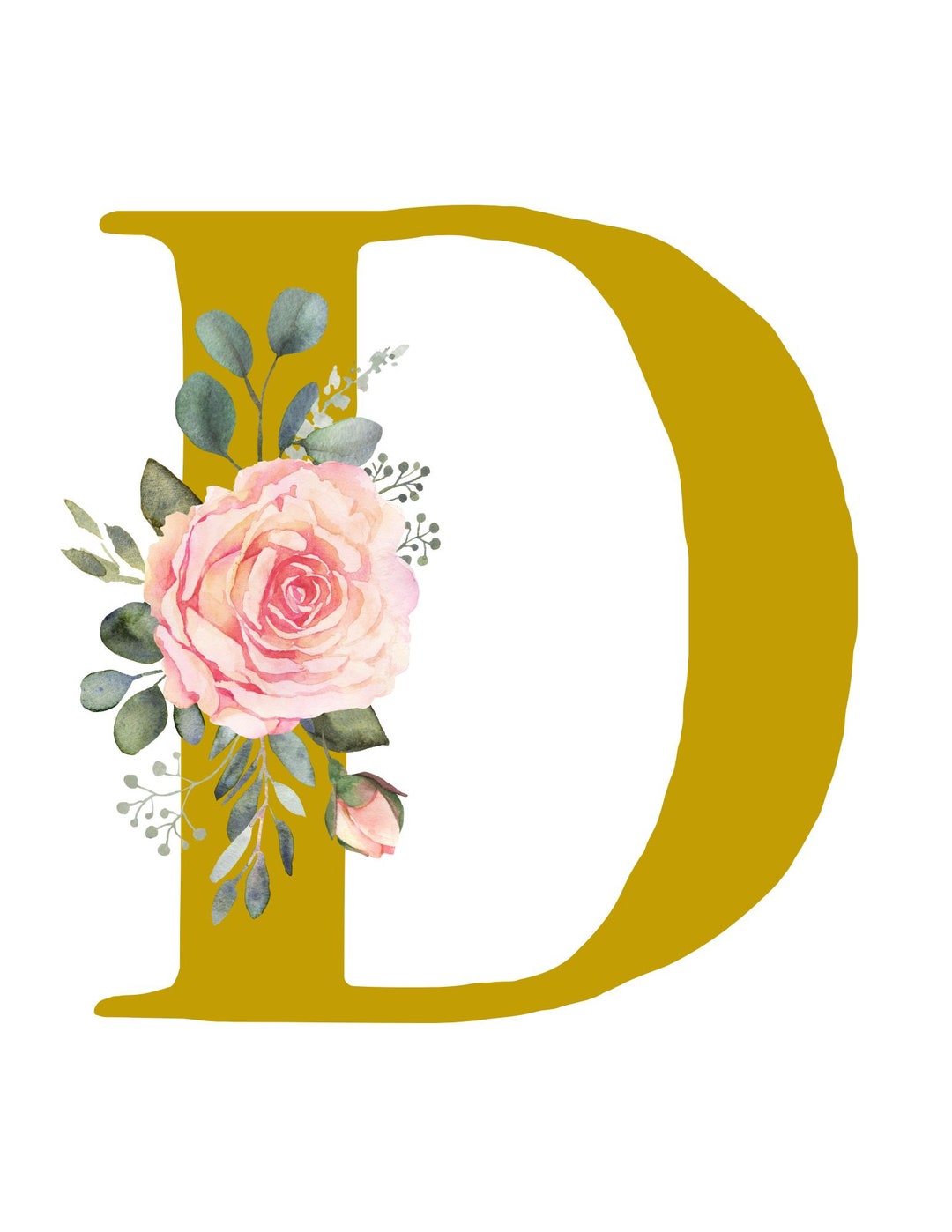 Letter D Wall Decor Digital Download Initial Wall Art Etsy