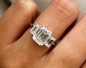 Emerald Cut 4ctw Stone Diamond Engagement Ring Laurel Ctw Toi Et