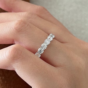 2.8 Carat 3/4 Eternity Round Brilliant Lab Grown Diamond Band / U Shape Diamond Eternity Band / White Gold 3mm Eternity Wedding Band