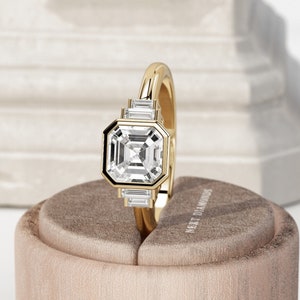 4 Carat Asscher Cut E VVS2 Lab Diamond Ring / Asscher Cut