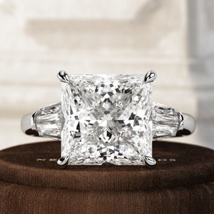 5 Carat Princess Cut Lab Grown Diamond Engagement Ring / Princess ...