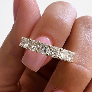 2.1CT Cushion Cut Lab Grown Diamond Ring / 7 Stone Ring / Cushion Diamond Stackable Ring / Lab Created Diamonds / Lab Diamonds Stacking Ring