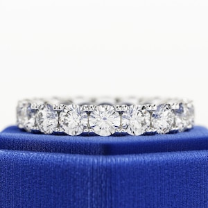 3 Carat Diamond Eternity Ring / E-F VVS Lab Grown Diamonds Eternity Band / Split Prong White Gold Wedding Band / Unique Full Eternity Band