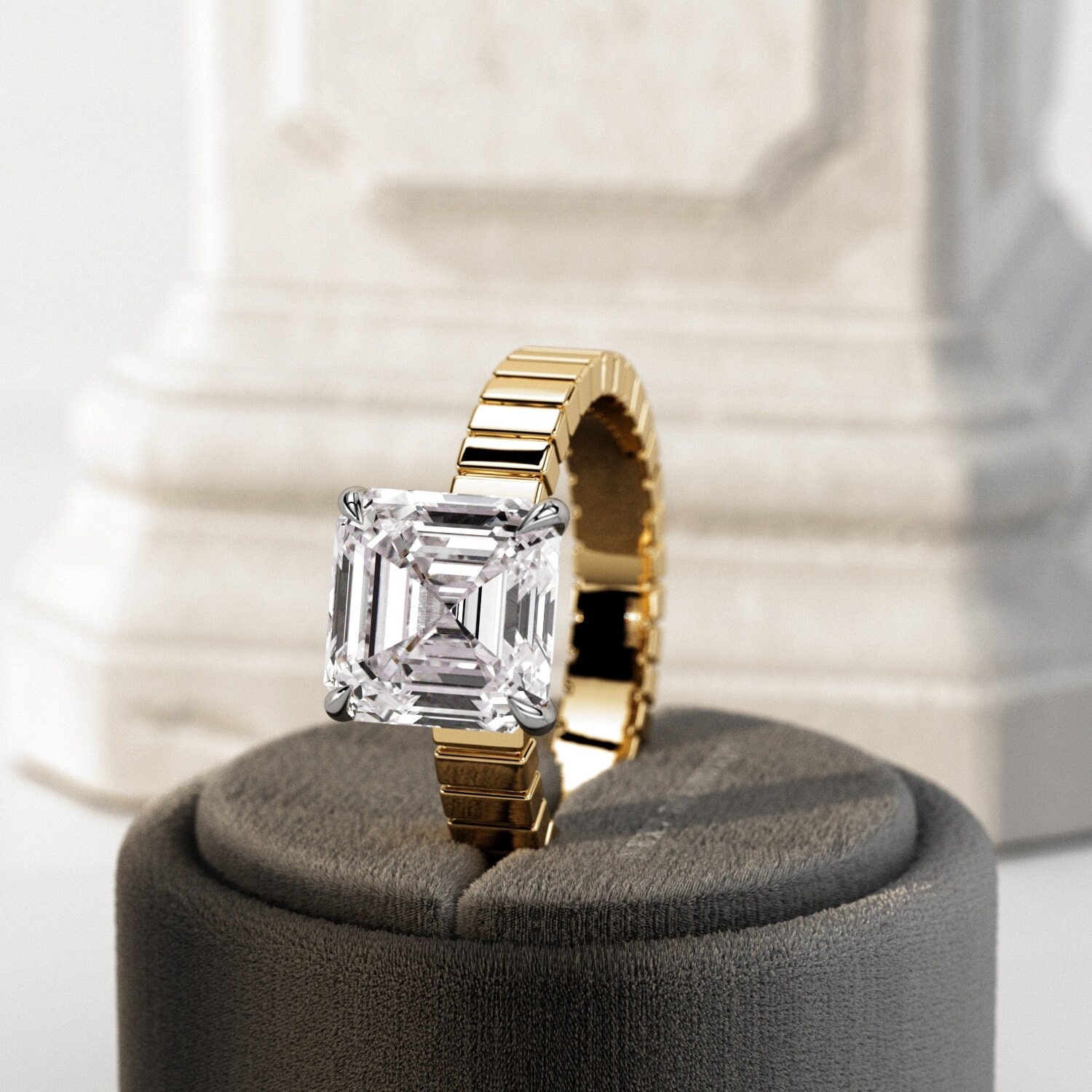 3.00ct E-VS1 ラウンドカットラボグロウンダイヤモンドハロー婚約指輪
