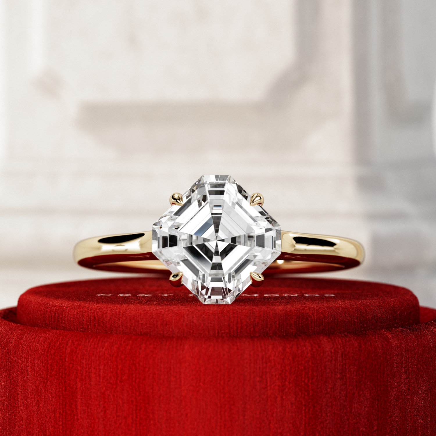2-Carat Lab-Grown Asscher Solitaire Comet Prongs