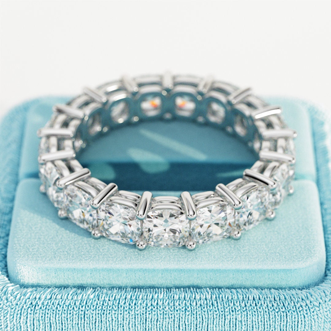 5 Carat Cushion Cut Lab Grown Diamond Eternity Band / Full Eternity ...