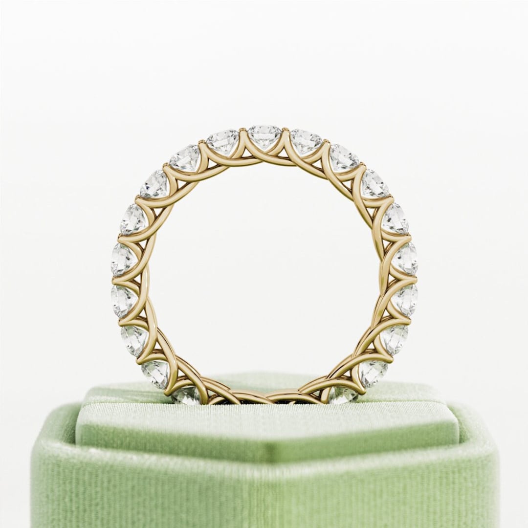 14k Yellow Gold Lab Grown Diamond Eternity Band / 2.2 TCW Stackable ...
