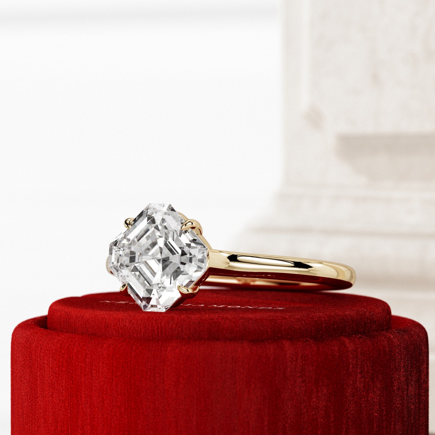 2 Carat Asscher Cut Engagement Ring / Asscher Cut Lab Grown Etsy