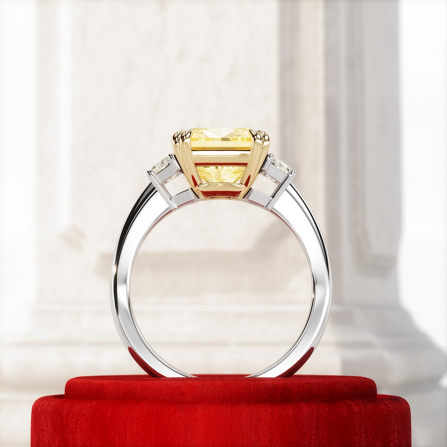 4 Carat Fancy Intense Yellow Radiant Cut Lab Grown Diamond Etsy