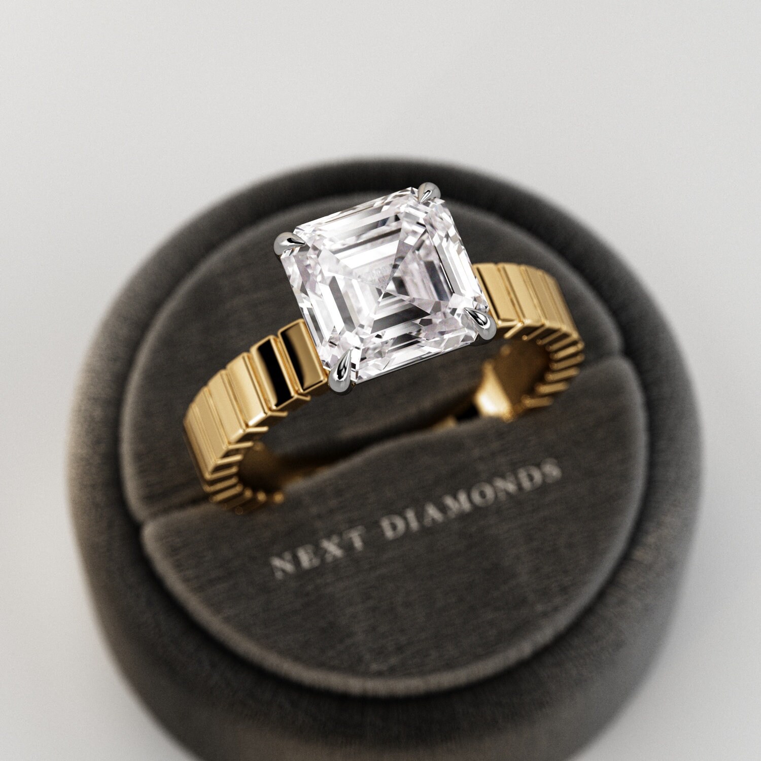 3.00ct E-VS1 ラウンドカットラボグロウンダイヤモンドハロー婚約指輪 