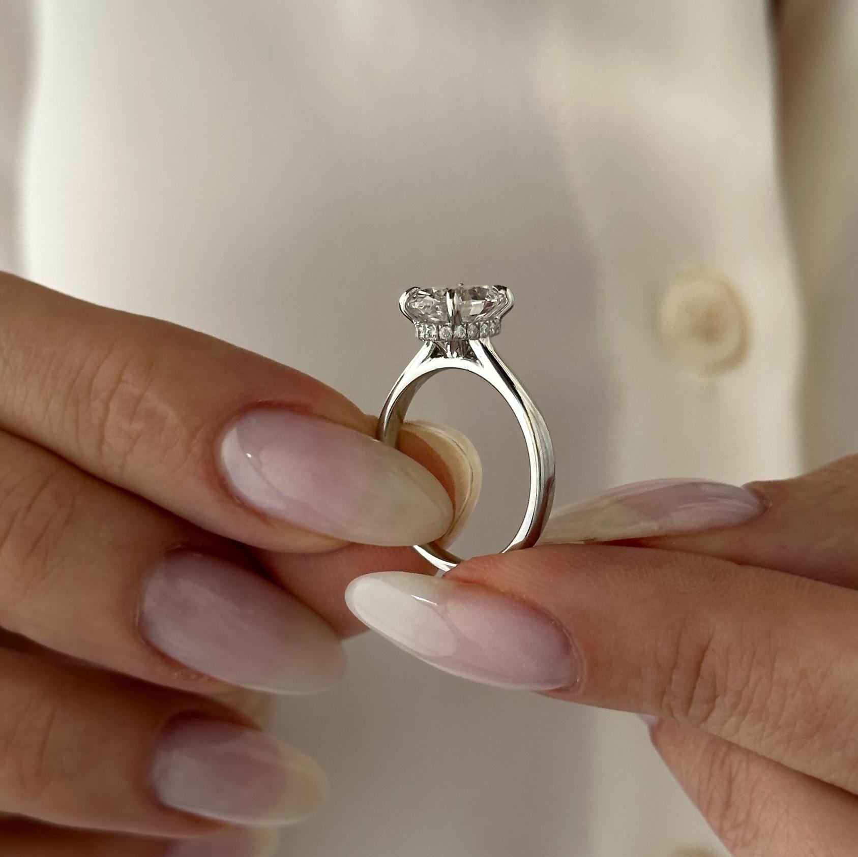 オーバル リング ラボグロウンダイヤモンド0.973ct 1ct ラボグロウン 