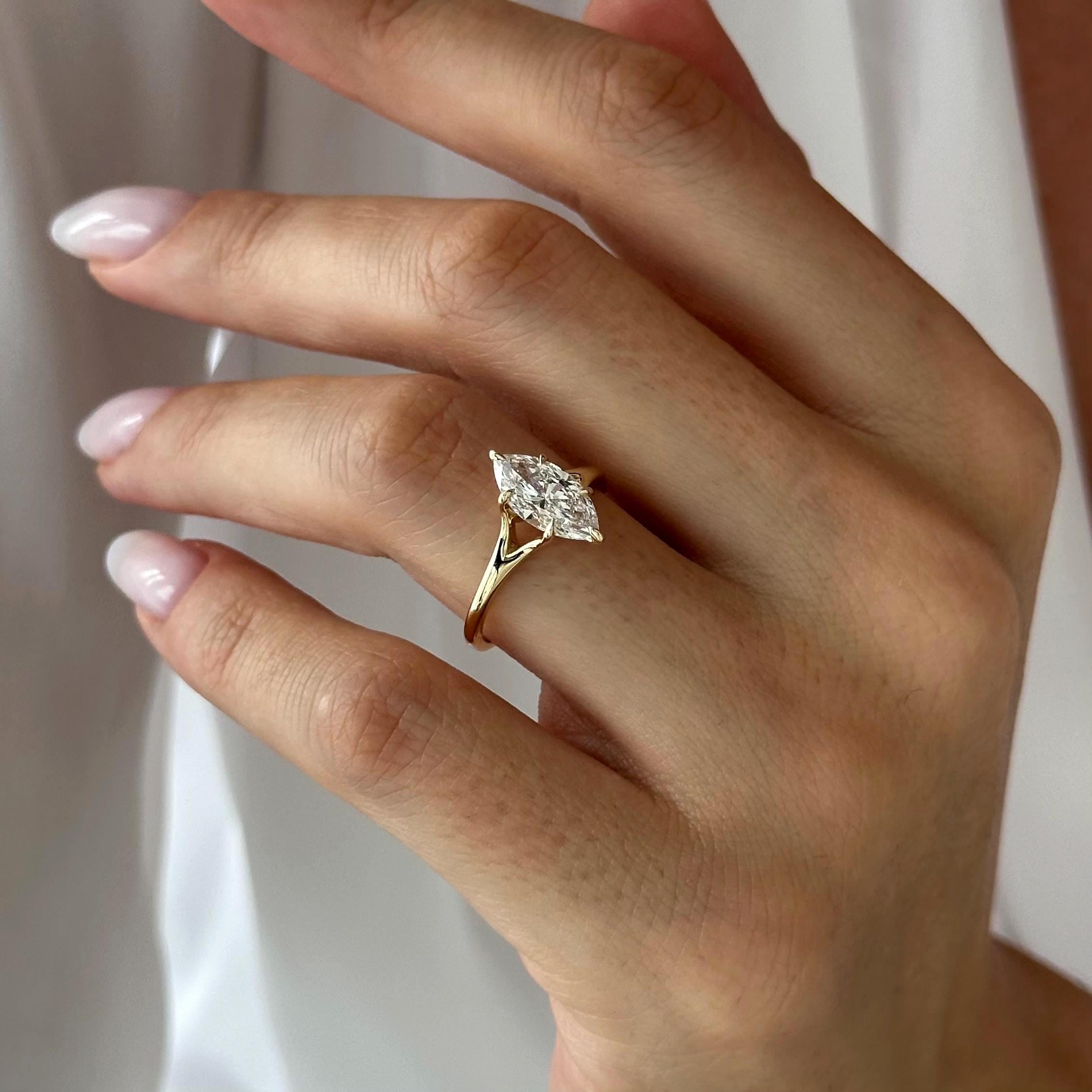 Low Set Marquise Lab Grown Ring