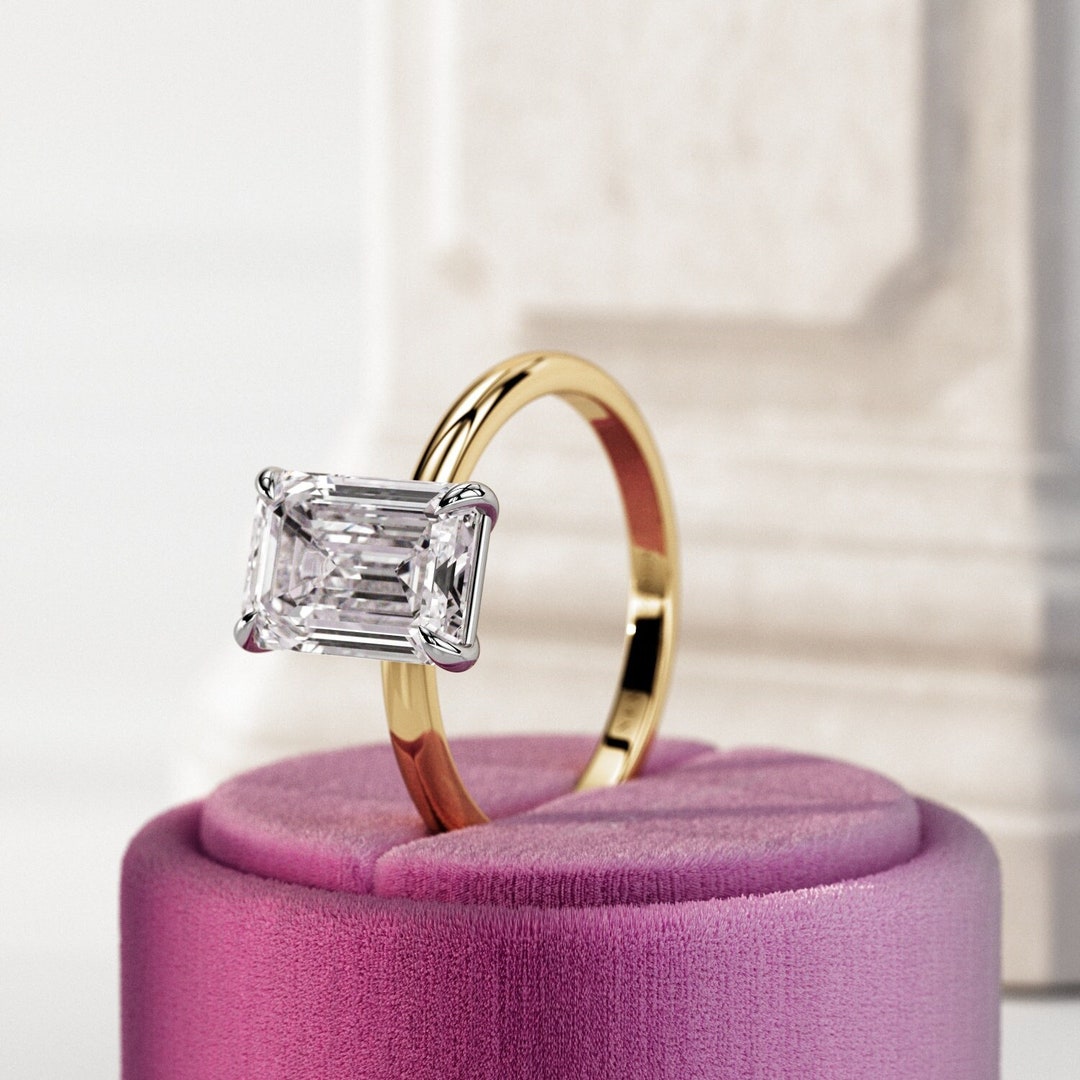2 Carat Emerald Cut Lab Grown Diamond Solitaire / Lab Created Diamond VVS2 F IGI Certified / Low