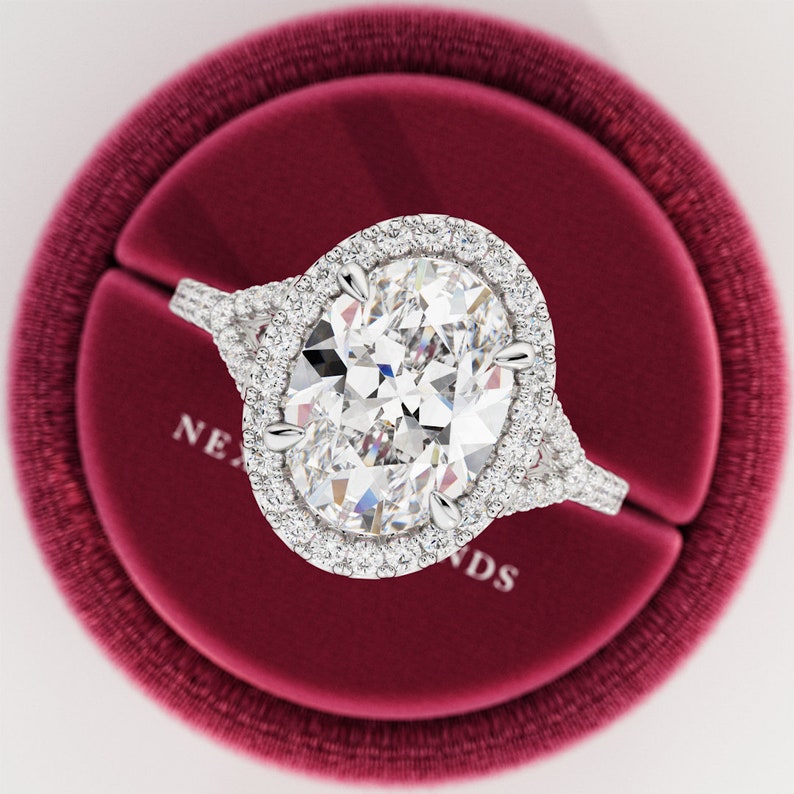 3 Carat Oval Lab Grown Diamond Ring / Cathedral Engagement Ring/ Split Shank Ring / Bespoke Ring / Bridal Ring / Vintage Engagement Ring image 1 3 Carat Oval Lab Grown Diamond Ring / Cathedral Engagement Ring/ Split Shank Ring / Bespoke Ring / Bridal Ring / Vintage Engagement Ring image 1