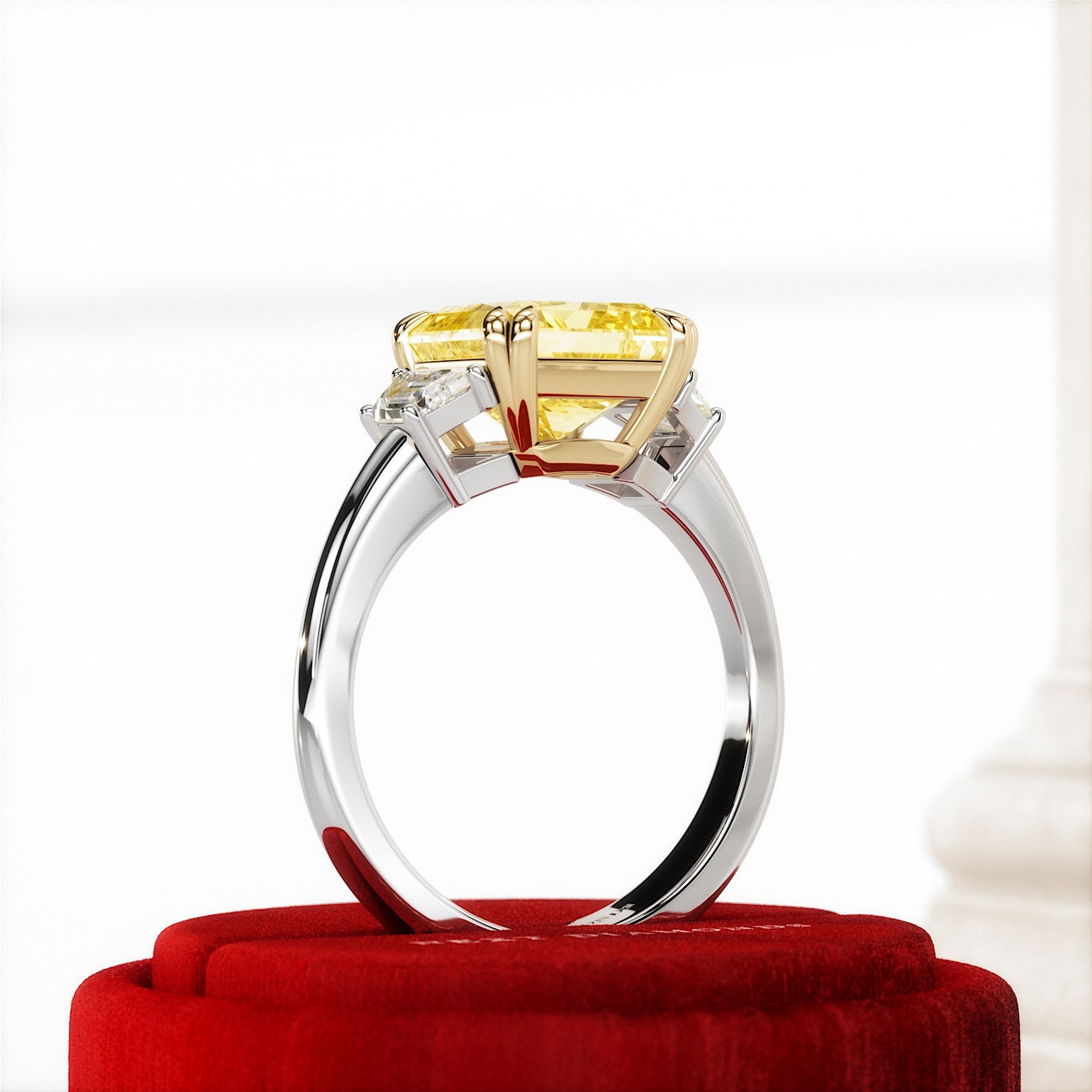 4 Carat Fancy Intense Yellow Radiant Cut Lab Grown Diamond Etsy