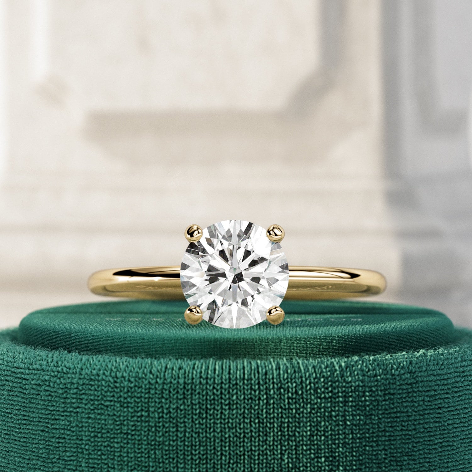 1 Carat E VVS2 Round Brilliant Lab Grown Diamond Engagement Ring / 14k  Yellow Gold Minimalist 4 Prong Solitaire Ring / 14k Yellow Gold Ring - Etsy, image size:1500x1500