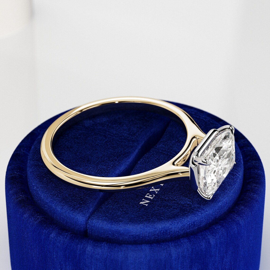 2 Carat Radiant Lab Diamond Engagement Ring / East West Etsy