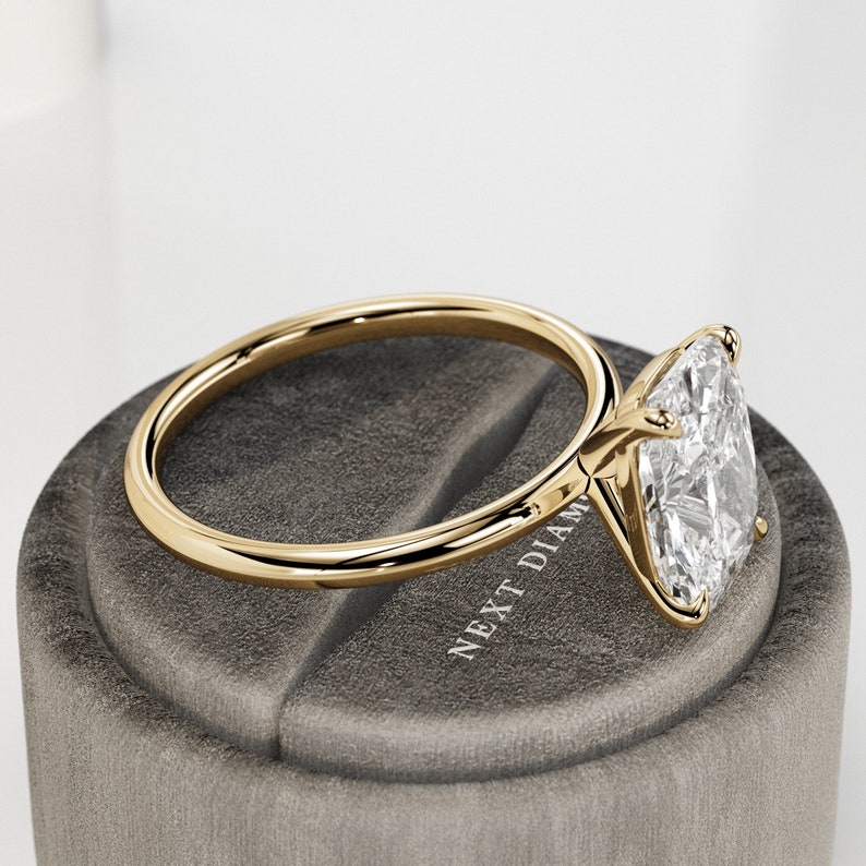 3 Carat Lab Diamond Ring / 3 CT Elongated Cushion Diamond / Etsy