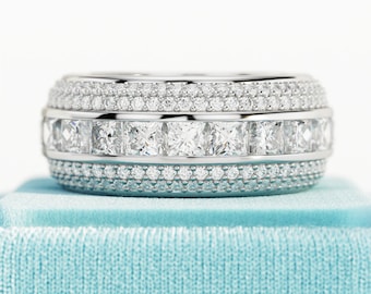 3.5CT Lab Grown Diamond Eternity Band / Wide Wedding Band / Multi Row Ring / Micro Pave / Channel Set / Unique Wedding Ring / Eternity Ring